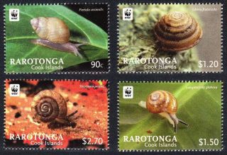 Rarotonga Wwf Land Snails 4v Mnh