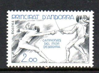 Andorra (french) Mnh 1981 Sgf315 World Fencing Championships