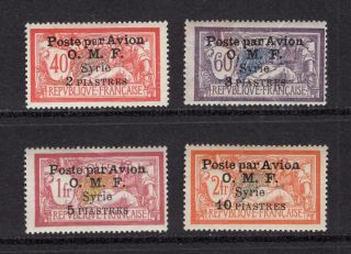Syria 1922 Surcharged Air Mail Set - Og Mlh - Sc C10 - C13 Cats $120.  00