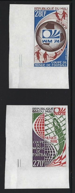 Mali 1974 World Cup Soccer Football Germany Non Dentele Imperf Ungezahnt Mnh