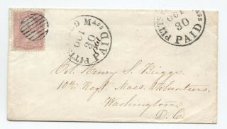1861 64 Pink Cover Pittsfield Ma With Pfc Addressed To General [rf.  12]