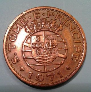 Sao Tome & Principe 1 Escudo Coin1971