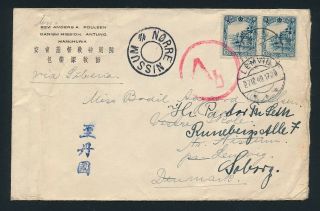 China.  Manchuria.  Older Cover 5 - - Wwii Censor Cover To Denmark - -