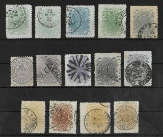 Brazil 1890 - 1894 Complete Set With Variety Michel 85 - 93 Cv €115
