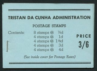 Tristan Da Cunha 1958 3s6d Stamp Booklet Without Postmark Sg Sb1b Cat.  £325
