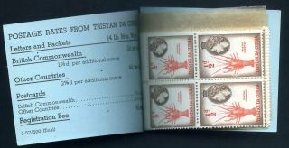 Tristan da Cunha 1958 3s6d Stamp Booklet without postmark SG SB1b Cat.  £325 3