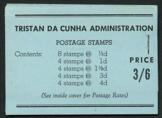 Tristan Da Cunha 1958 3s6d Stamp Booklet Postmarked Ja 24 58 Sg Sb1a Cat.  £300