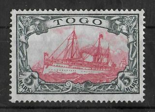 Togo German Colonies 1909 - 1919 Nh 5 M Michel 23iib Cv €110 Signed