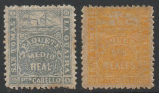 Venezuela 1864 St.  Thomas La Guaira Local,  Ship Post,  Mi.  13 - 14,  Mnh
