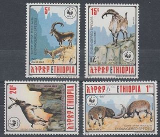 Ethiopia 1990 Wwf Ibex Set (4) (id:763/d36390)
