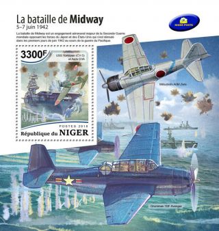 Niger 2018 The Battle Of Midway,  World War Ii,  S201812