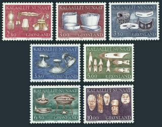Greenland 165 - 172,  Mnh.  Artifacts:sewing Needles,  Case;buckets,  Bowl,  Scoop;ulos;