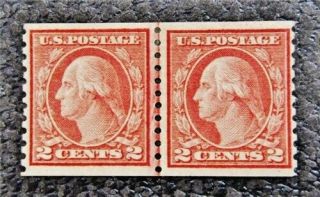 Nystamps Us Stamp 454 Og H $400 Line Pair Washington