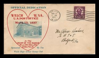 Dr Jim Stamps Us Welch West Virginia Post Office Dedication Event Cover 1937
