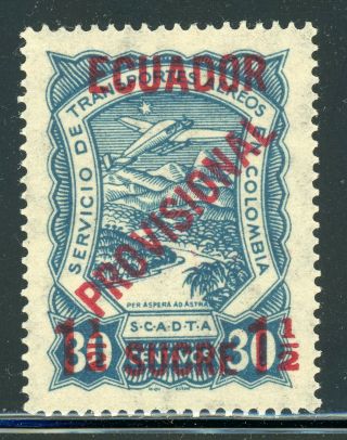 Ecuador Scadta Air Post Mh Selections: Scott C4 1½s/30c Blue Cv$45,