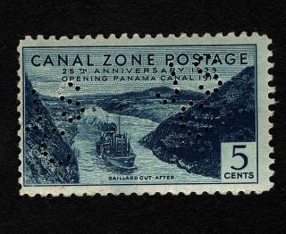 Opc 1939 5c Canal Zone Sc 123 Johnson Smith & Co.  Perfin " Js/c " Thin Fault