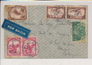 Lk52323 Congo Belgium 1937 To Hainaut Air Mail Cover