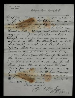 1880 Cheyenne Wyoming River Agency Dakota Territory Indian Trader Letter 2