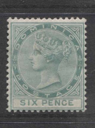 Dominica - 1877/79 Qv Wmk.  Cc Perf.  14 6d Green Sg.  8 (ref.  B1)