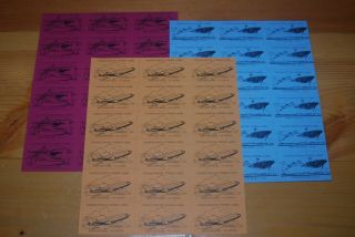 Weeda Canada C1 - C3 Vf Mnh Set Of Panes Of 18,  Canada Postal Strike Labels Cv $90