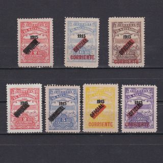 El Salvador 1917,  Sc 441 - 449,  Cv $28,  Part Set,  Mh/no Gum