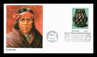 Dr Jim Stamps Us Acoma Indian Man Pottery First Day Of Issue Cover Fleetwood