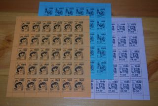 Weeda Canada B19 - B21 Vf Mnh Set Of Panes Of 30,  Bc Private Courier Locals Cv$600
