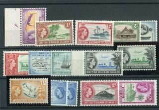 Solomon Islands Qeii 1956 - 63 Short Set To 2s6d Sg82/93 Mnh