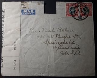 China 1945 Cover Sent From Yunnan To Usa Franked W/ 2 Stamps,  Censor Marks