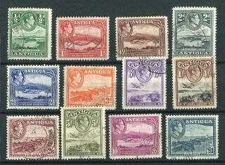 Antigua Kgvi 1938 - 51 Definitive Set Of 12 Sg98/109