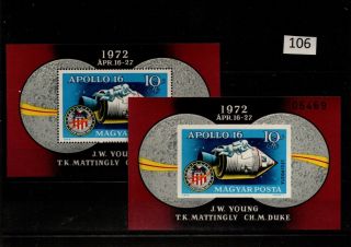 // Hungary - Mnh - Space - Spaceships - Apollo - Perf,  Imperf - 1972