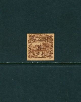 Scott 113p4,  2c Brown,  Plate Proof On Card.  F/vf.