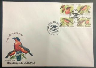 Burundi Cover Fdc 2011,  Bird Laniarius Mufumbiri,  Wwf/wnf Large Size