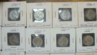 GROUP OF 43 Jefferson War Nickels 35 Silver - COINS 3