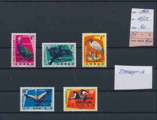 Lk61690 Congo 1964 Overprint Stanleyville Birds Fine Lot Mnh Cv 80 Eur