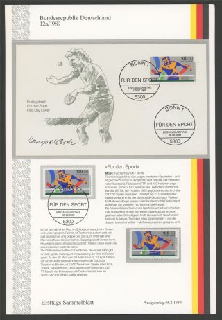 Germany Brd Etsb 1989/12a Tischtennis Table Tennis Du Table