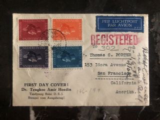 1938 Netherlands Indies First Day Cover Fdc To San Francisco Usa