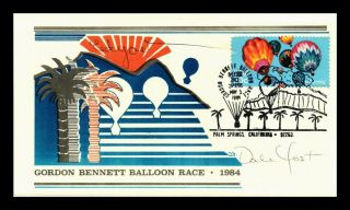 Dr Jim Stamps Us Gordon Bennett Balloon Race Event Cover Signed Palm Springs
