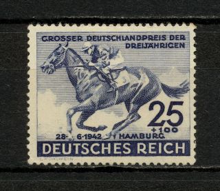(yyaw 669) Germany 1942 Mh Mich 814 Scott B204 Third Reich Nazi Horse Hamburg