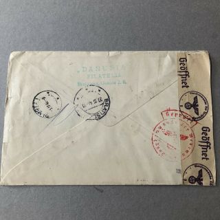Z) Air mail registered cover Slovakia Czekoslovakia BuM 1944 B 2