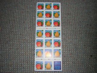 2494a 32 Cent Peach & Pear Pane Of 20 At Face