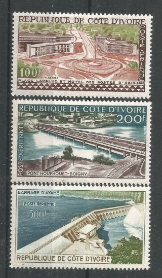 Ivory Coast 1959 Scott Airmail 14 15 16 Dam Electricity Bridge Mnh