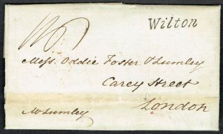 Wilts Ph 1838 Entire With Straightline Italic Wilton And Salisbury Arc Cancels
