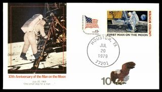 Mayfairstamps Us Event 1979 Houston 10th Anniversary Of The Man On The Moon Flee