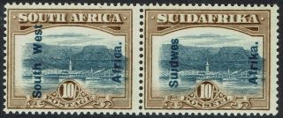 South West Africa 1927 Table Mountain 10/ - Mnh Pair