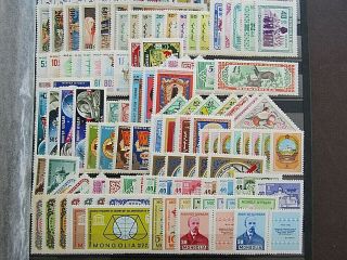 MONGOLIA - COLLN OF 80,  MNH SETS/SHEETS ON LARGE DOUBLE SIDED STOCKSHEET 3
