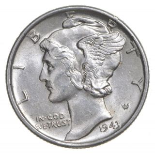 Ch Unc 1943 Mercury Liberty Dime - 90 Silver - From An Roll 643