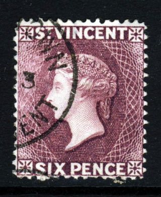 St.  Vincent Queen Victoria 1888 Six Pence Violet Sg 52 Vfu