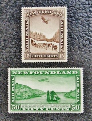 Nystamps Canada Newfoundland Stamp C6 C7 Og H Un$60 Vf