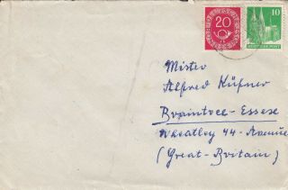 C 662 Mixed Deutsche Bundepost / Deutsche Post Stamped August 1951 Cover To Uk